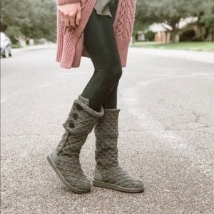New UGG Tall Gray Sweater Cardi boots